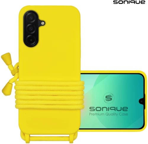 Θήκη Σιλικόνης με Κορδόνι CarryHang Sonique Samsung Galaxy A36 5G Κίτρινο