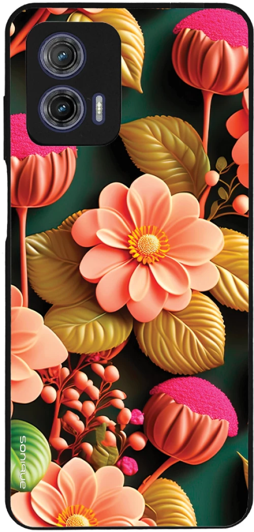 Θήκη Sonique 3D Flower Series για Motorola Moto G73 5G Σομόν