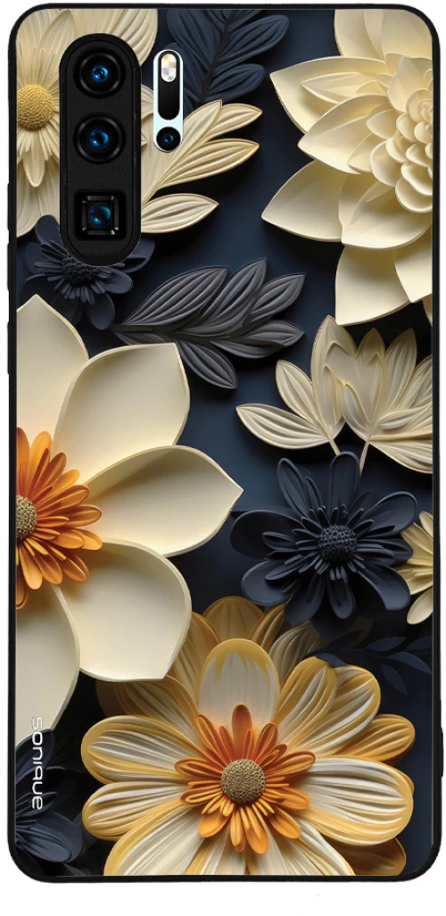 Θήκη Sonique 3D Flower Series για Huawei P30 Pro Εκρού
