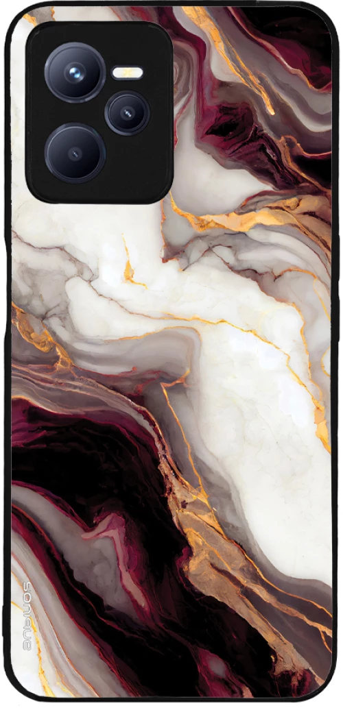 Θήκη Sonique Marble Series για Realme C35 Μπορντώ