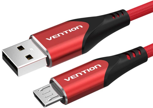 Cable USB 2.0 to Micro USB Vention COARG 3A 1.5m (Red)