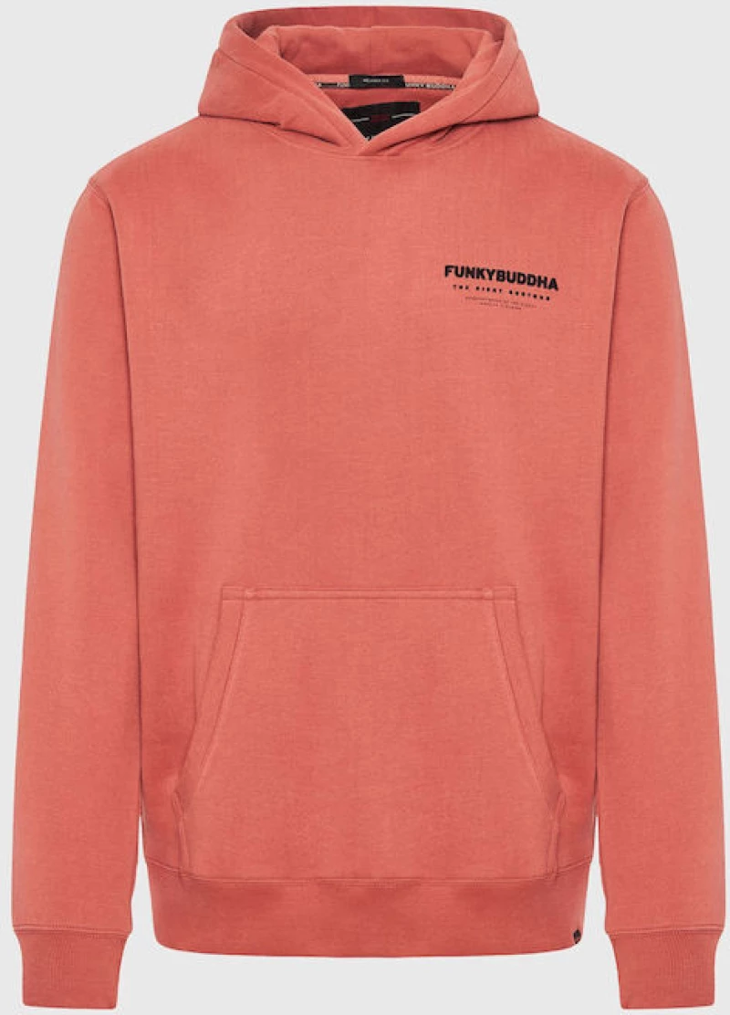 Funky Buddha ανδρικό relaxed fit φούτερ κεραμιδί FBM010-005-06-brick