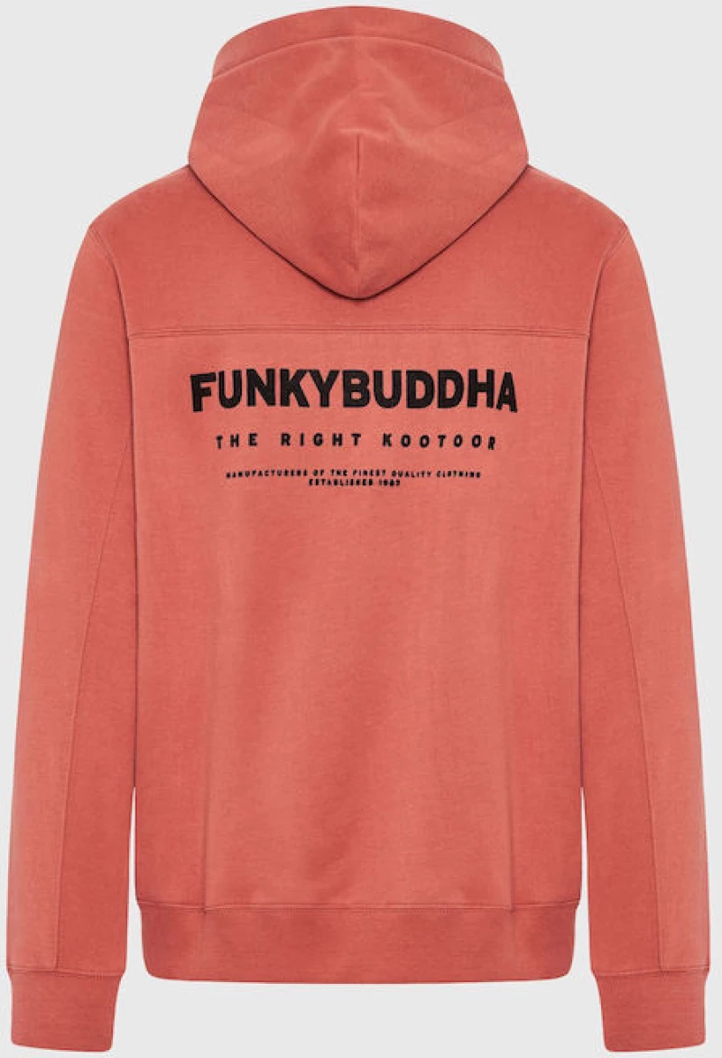 Funky Buddha ανδρικό relaxed fit φούτερ κεραμιδί FBM010-005-06-brick