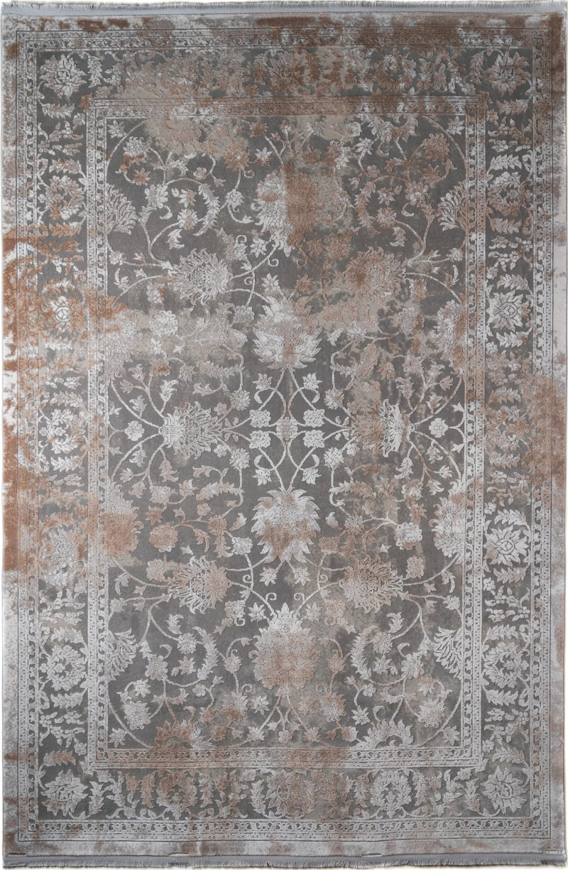 ΧΑΛΙ LUXURIOUS SILK 6789 GREY BEIGE - Klonaras Home Fashion 080cmx150cm
