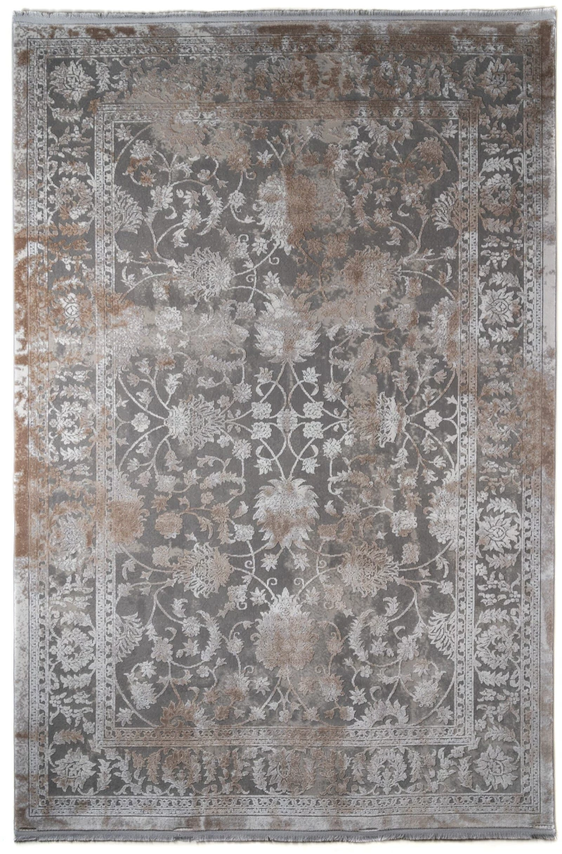 ΧΑΛΙ LUXURIOUS SILK 6789 GREY BEIGE - Klonaras Home Fashion 080cmx150cm