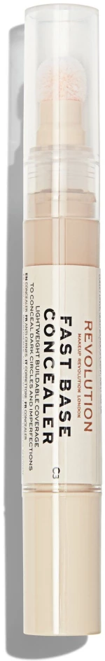 Makeup Revolution, Fast Base Concelear, Under-Eye Concealer Pen, C 3, 4.5 ml