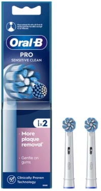 Oral-B Pro Sensitive Clean Ανταλλακτικές Κεφαλές Ηλεκτρικής Οδοντόβουρτσας με Λεπτές Ίνες για Ευαίσθητα Ούλα, 2τεμ