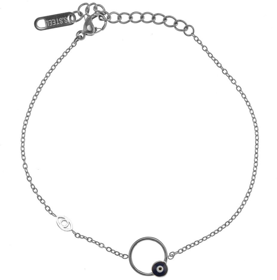 Βραχιόλι Αλυσίδα Ατσάλι Με Σχέδιο Ματι 55-4026 Ασημί Ασημί