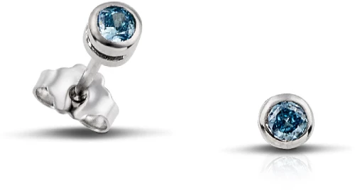 Ανδρικό σκουλαρίκι από λευκό χρυσό 18 καρατίων με πέτρα Blue Lab Grown Diamond