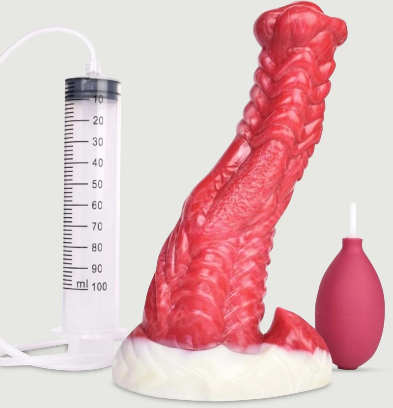 XL Dildo Σιλικόνης που Εκσπερματώνει Monster Fisix Silicone Ejaculating Dildo 19 x 6 cm - Κόκκινο