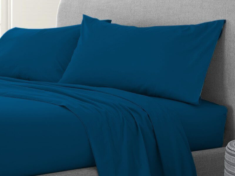 Σετ Σεντόνια Navy 100% Βαμβακερά Reactive One Color Γαρύφαλλο - 230x260, 180x200+30