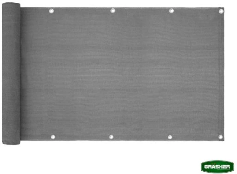 Διαχωριστικό Δίχτυ Μπαλκονιού 160gr/m² Γκρί 0,90x6m GRASHER Με Κρίκους