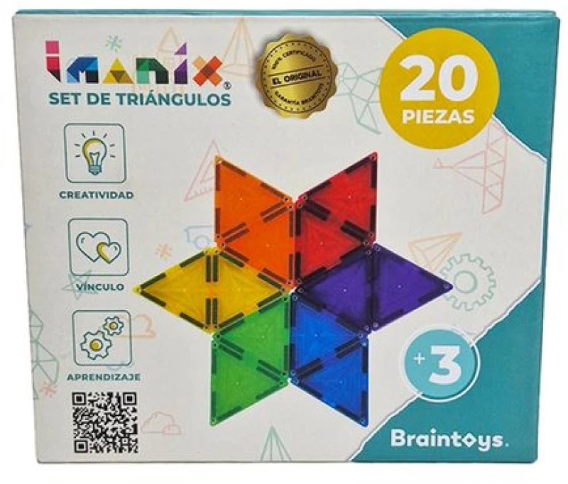 Imanix Μαγνητικό Παιχνίδι Κατασκευών Με Τριγωνικά Κομμάτια 20τμχ 477980