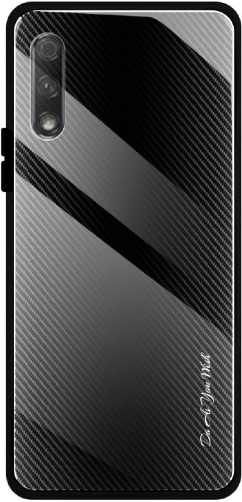Για Huawei Honor 9x Υφή διαβαθμισμένη γυαλί προστατευτική θήκη (μαύρο)