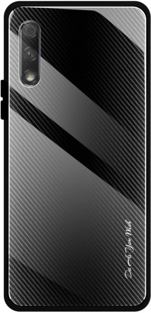 Για Huawei Honor 9x Υφή διαβαθμισμένη γυαλί προστατευτική θήκη (μαύρο)