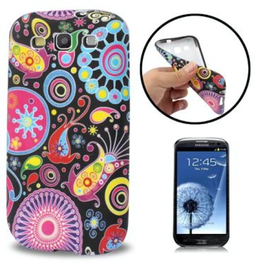 Πολύχρωμη θήκη TPU για Galaxy SIII / i9300 (Μαύρο)