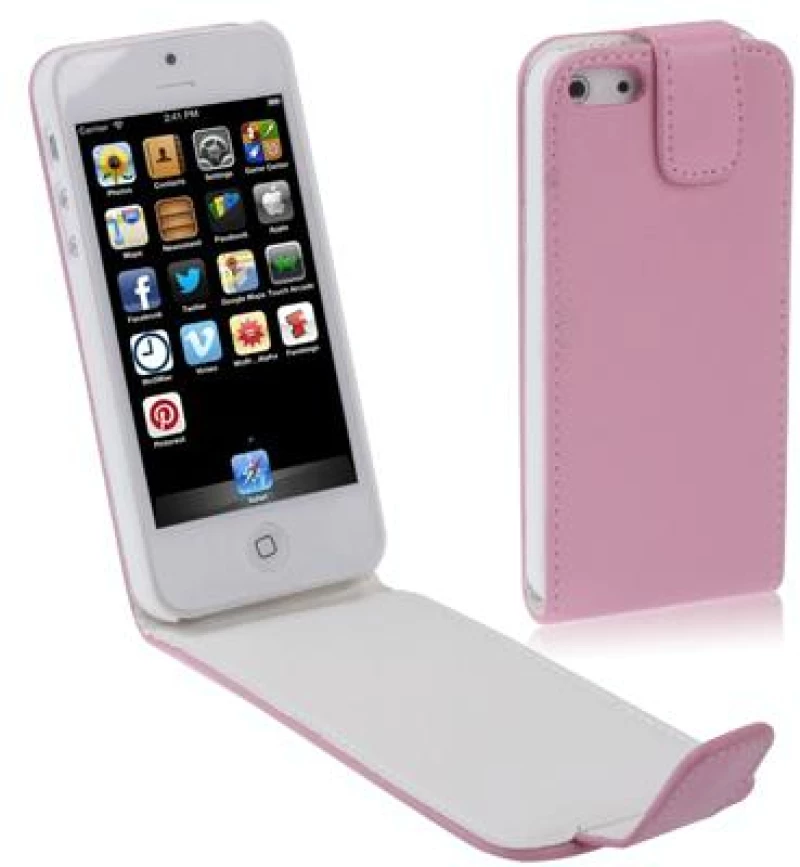 Θήκη από μαλακό δέρμα για iPhone 5 & 5s & SE & SE (ροζ)