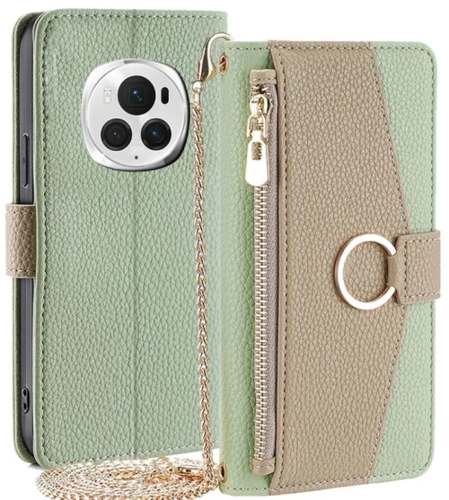 Για Honor Magic6 Pro 5G Crossbody Litchi Υφή δερμάτινη θήκη τηλεφώνου (πράσινο)