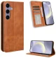 Για Samsung Galaxy S24 FE 5G Μαγνητική πόρπη ρετρό υφή δερμάτινη θήκη τηλεφώνου (καφέ)