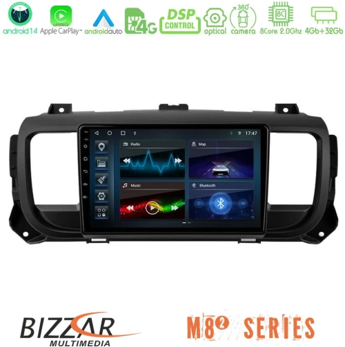 Bizzar M8² Series 8Core Android14 4+32GB  Citroen/Peugeot/Opel/Toyota Navigation Multimedia Tablet 9" Με Carplay & Android Auto