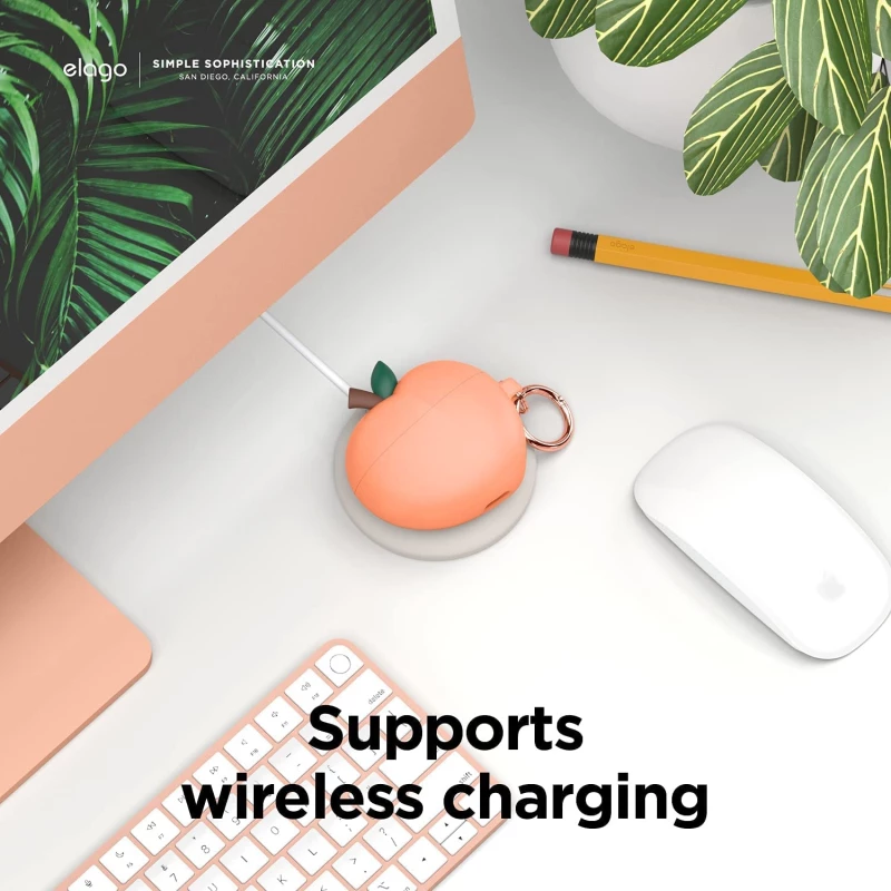 Elago AirPods Peach Hang Case - Θήκη Σιλικόνης για AirPods 3rd Gen - Peach (EAP3-PEACH-PE)