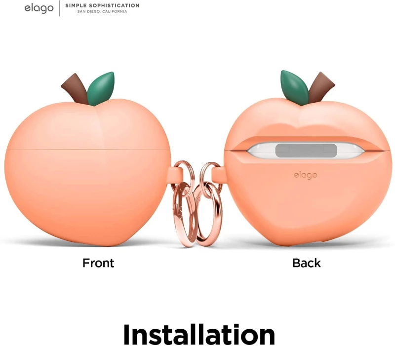Elago AirPods Peach Hang Case - Θήκη Σιλικόνης για AirPods 3rd Gen - Peach (EAP3-PEACH-PE)