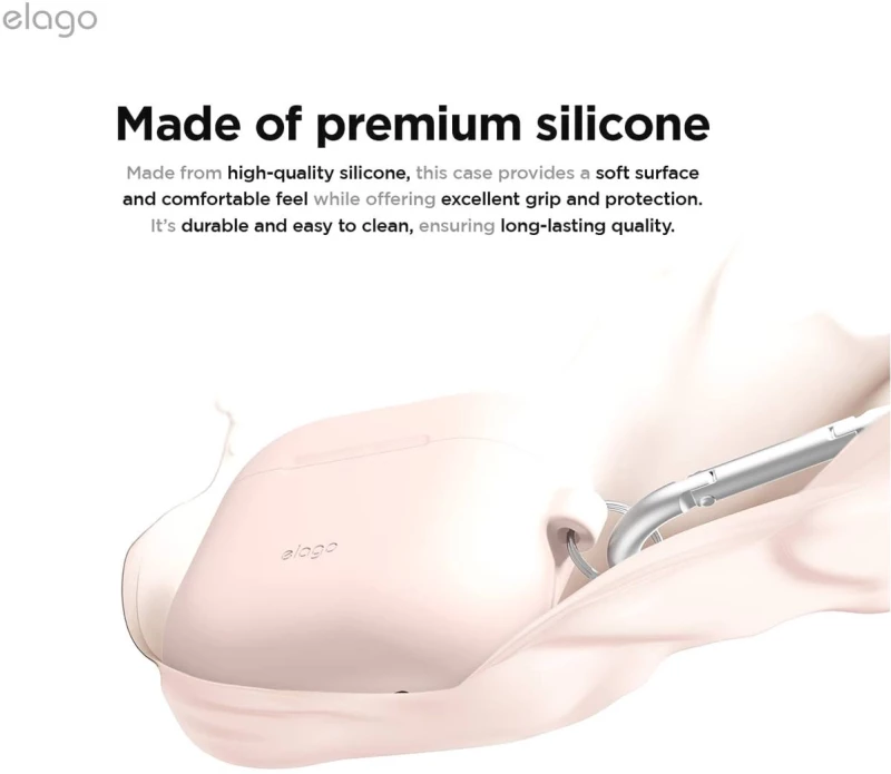 Θήκη Apple AirPods 4th Gen - Elago Silicone Hang Case Σιλικόνης - Sand Pink (EAP4SC-HANG-SPK)