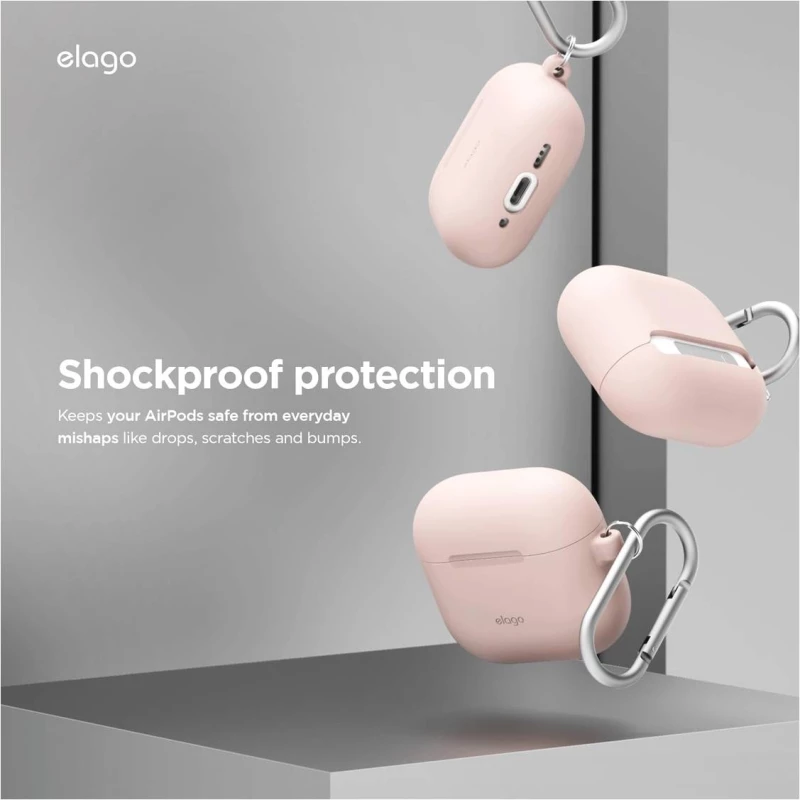 Θήκη Apple AirPods 4th Gen - Elago Silicone Hang Case Σιλικόνης - Sand Pink (EAP4SC-HANG-SPK)