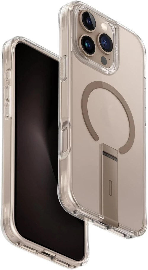 Θήκη iPhone 16 Pro Max Uniq Eleva Ανθεκτική Διάφανη με KickStand & MagSafe - Taupe Gold (UNIQ-IP6.9P(2024)-ELEVAMTGLD)