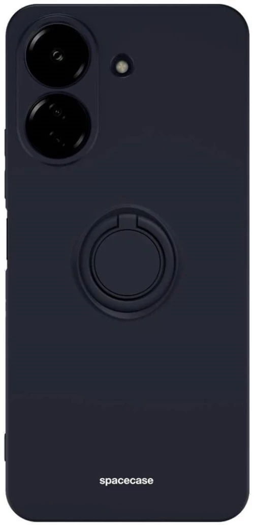 Θήκη Xiaomi Redmi 13C 4G / Poco C65 Spacecase Silicone Ring Σιλικόνης με Μεταλλικό Μαγνητικό Ring Holder - Black (5905719107444)
