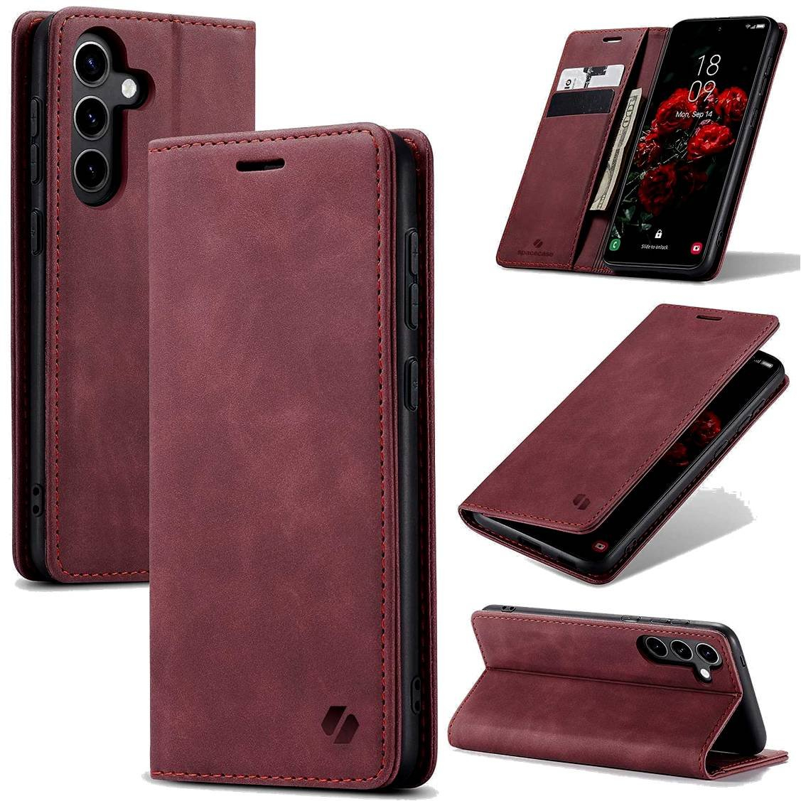 Θήκη Samsung Galaxy S24 FE Spacecase Wallet Πορτοφόλι - Red (5905719113964)