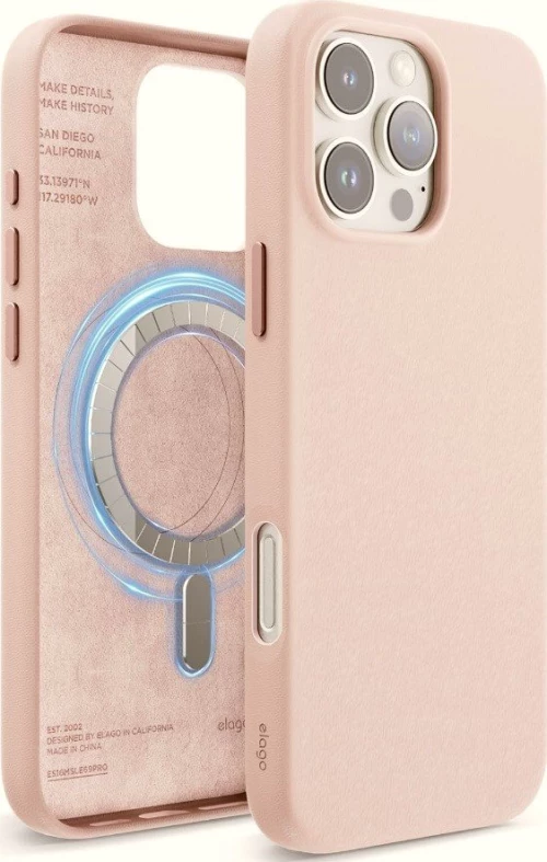 Θήκη iPhone 16 Pro Max Elago Magnetic Leather από Vegan Δέρμα με MagSafe - Lovely Pink (ES16MSLE69PRO-LPK)