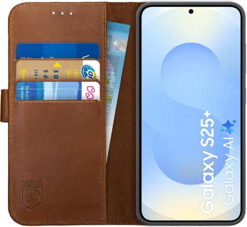 Θήκη Samsung Galaxy S25 Plus Rosso Deluxe Δερμάτινο Πορτοφόλι - Brown (8719246463235)