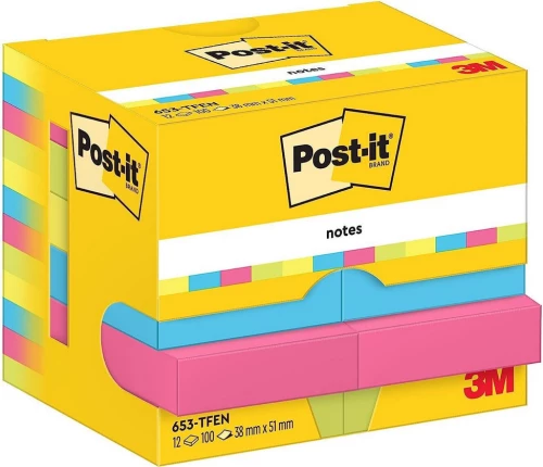 Αυτοκόλλητα Χαρτάκια Post-It 3M 653 TFEN Energetic 51x38cm 12τεμ x 100 Φύλλα