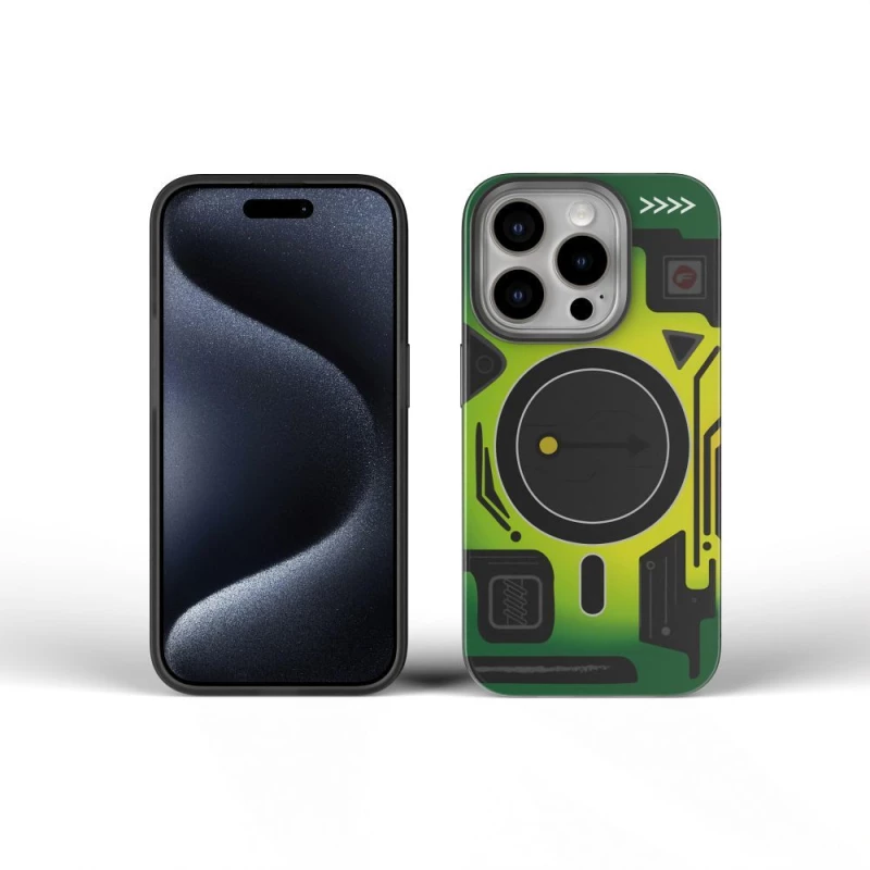 FORCELL F-PROTECT Θήκη πλάτης Military με MagSafe για iPhone 16 Pro cyber green