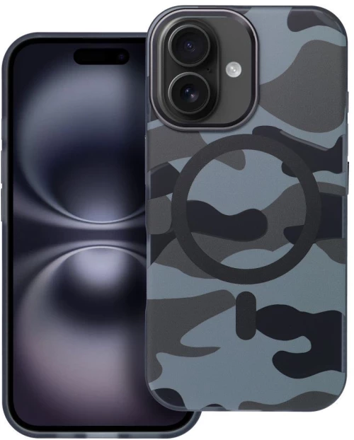 FORCELL F-PROTECT Θήκη πλάτης Military με MagSafe για iPhone 16 black camo