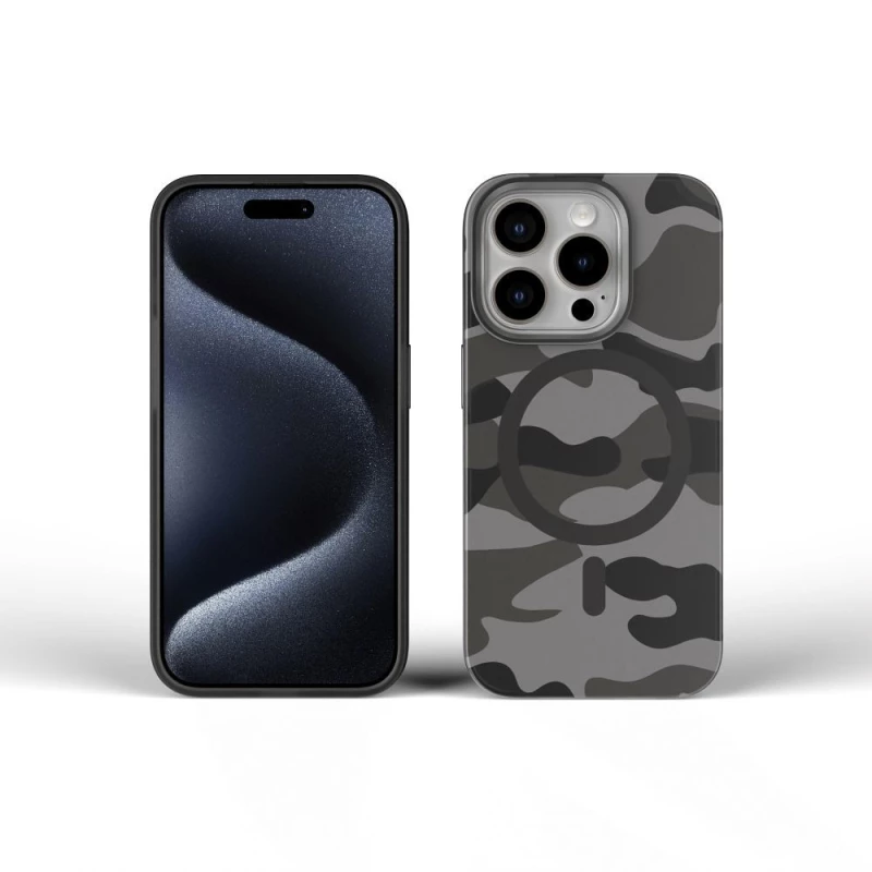 FORCELL F-PROTECT Θήκη πλάτης Military με MagSafe για iPhone 16 black camo