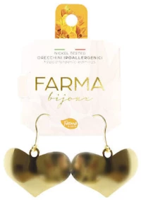 FARMA BIJOUX Υποαλλεργικά Σκουλαρίκια Κρεμαστή Χρυσή Καρδιά