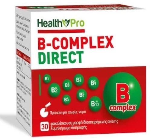 HEALTH PRO B-Complex Για Τη Φυσιολογική Λειτουργία Του Νευρικού Συστήματος 30 Φακελίσκοι