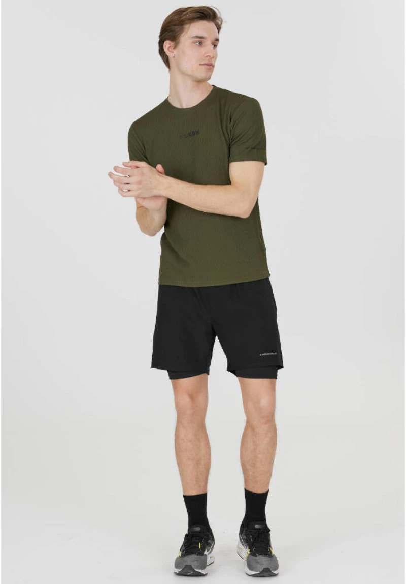 Ανδρικό Σορτς Με Κολλάν Endurance Kros 2-In-1 Black  Μαύρο