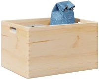 Ξύλινο κουτί με χειρολαβές 40x30x23 cm από μασίφ ξύλο πεύκο Φυσικό 4017394