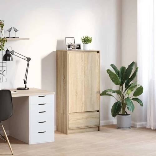Ντουλάπι με συρτάρι 55,5x34x119,5 εκ. Ξύλινο μηχανουργικό ξύλο Sonoma Δρυς 861645