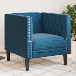 Πολυθρόνα Chesterfield Μπλε Βελούδινη Μπλε 372681