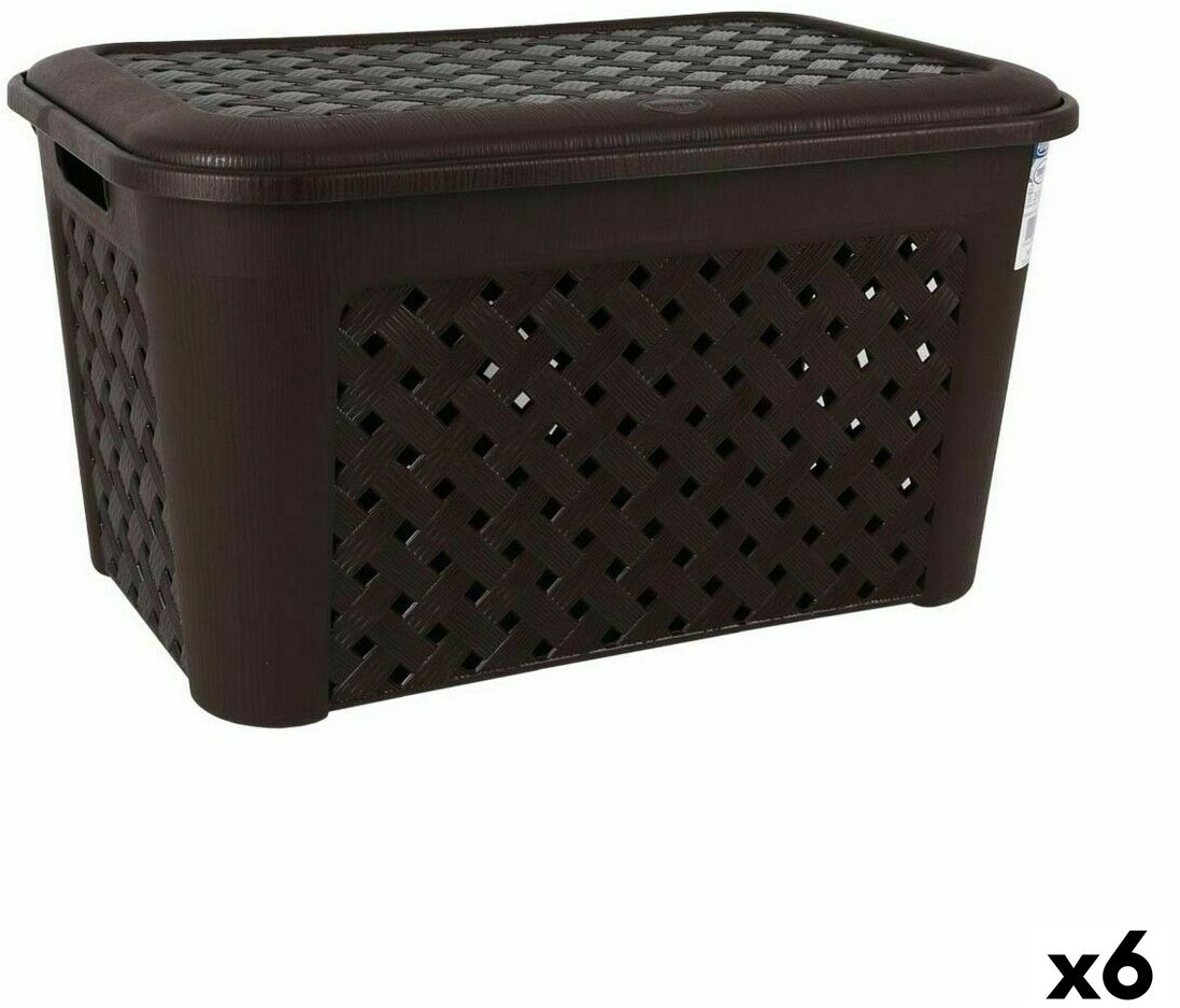 Καλάθι για τα Ρούχα Tontarelli Arianna Με καπάκι Μαύρο 48,3 L (x6) S2228330