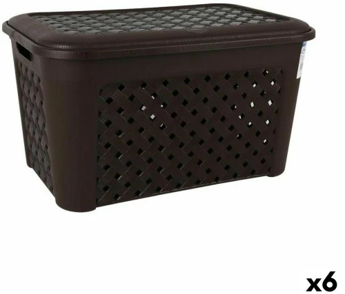 Καλάθι για τα Ρούχα Tontarelli Arianna Με καπάκι Μαύρο 48,3 L (x6) S2228330