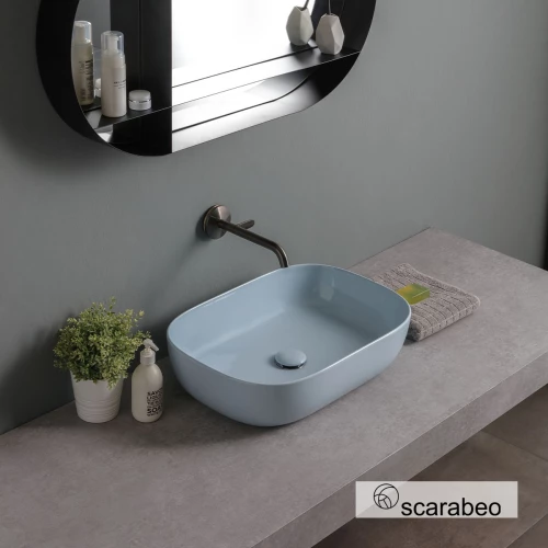 Νιπτήρας Πορσελάνης Επιτραπέζιος Scarabeo Glam Air Glossy  56x39