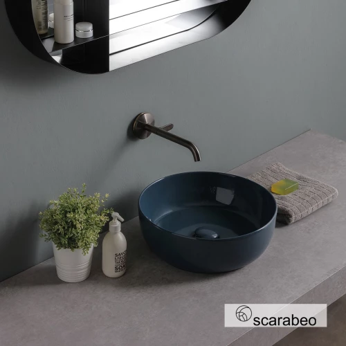 Νιπτήρας Πορσελάνης Επιτραπέζιος Scarabeo Glam Ocean Glossy  Φ39
