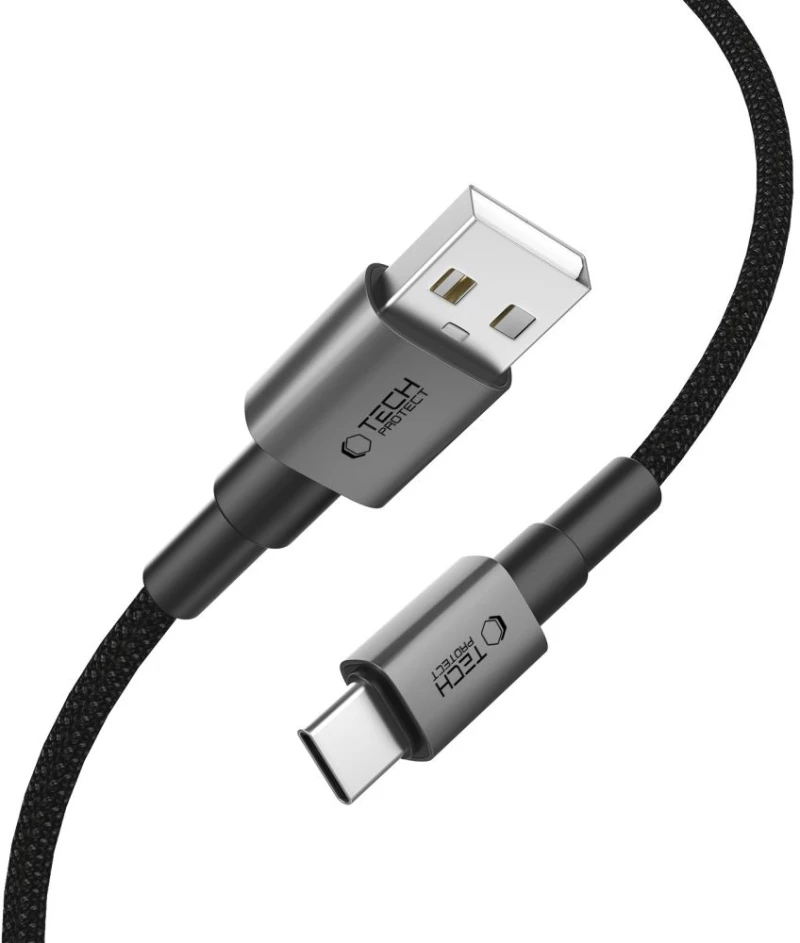Tech-Protect Καλώδιο Ultraboost DNA USB-A σε Type-C Cable 15W/3A 100cm Iron Grey