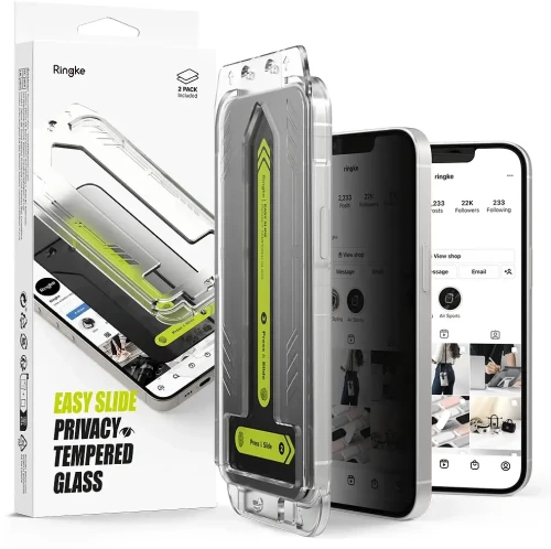 Ringke Easy Slide 2-Pack Tempered Glass iPhone 16e / 14 / 13 / 13 Pro Privacy