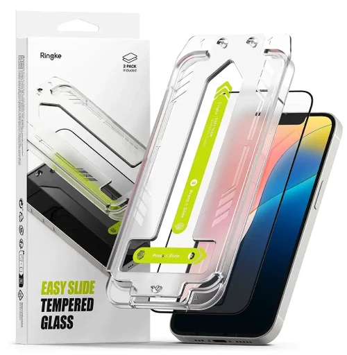 Ringke Easy Slide 2-Pack Tempered Glass iPhone 13 / 13 Pro / 14 / 16e Clear